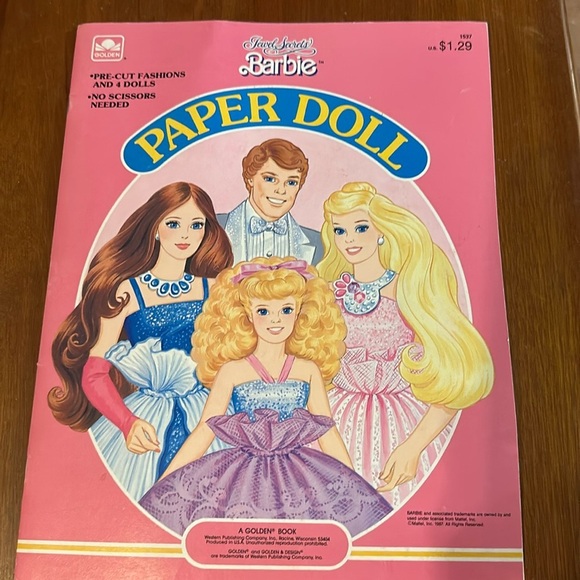 NWT Vintage Mint Jewel Secrets Barbie Uncut Paper Dolls Golden Circa 1987 - Picture 1 of 8
